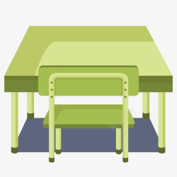 绿色的美式家居书桌矢量图素材