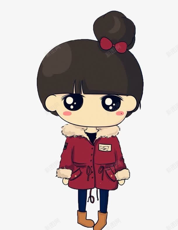 绑着可爱卷发辫的可爱小女孩png免抠素材_88icon https://88icon.com 卡通 可爱 小女孩