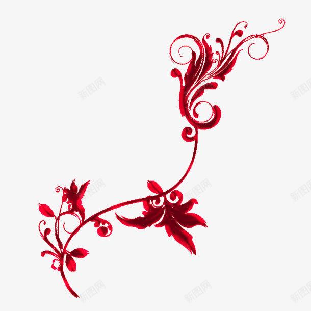红色刺绣纹理装饰图案png免抠素材_88icon https://88icon.com 中国风 刺绣 纹理 花纹 装饰
