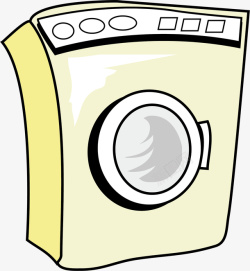卡通黄色单筒洗衣机矢量图素材