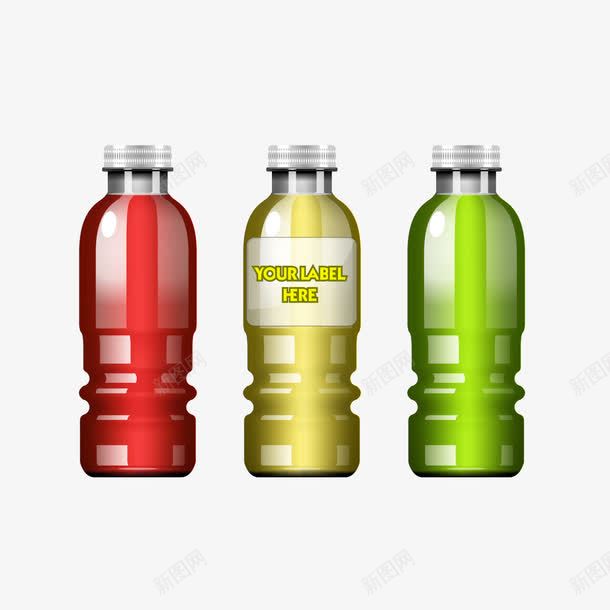 饮料瓶png免抠素材_88icon https://88icon.com 3D 塑料瓶 彩色 立体