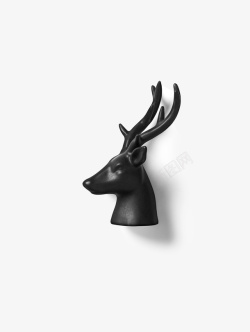 黑色鹿头装饰素材