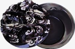黑色花纹中国风茶杯素材