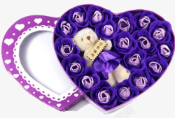 紫色情人节玫瑰礼盒素材