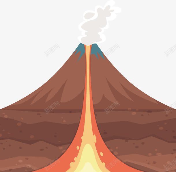 手绘火山png免抠素材_88icon https://88icon.com 扁平 手绘 火山