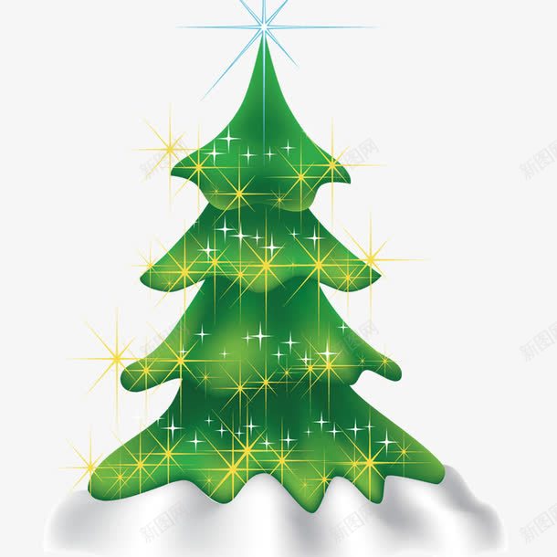 发光的圣诞树png免抠素材_88icon https://88icon.com 卡通 圣诞 圣诞树