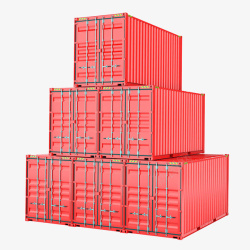 堆叠的红色集装箱素材
