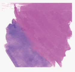 紫色水彩涂鸦晕染矢量图素材