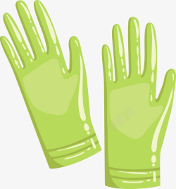 一双手绿色手套矢量图素材