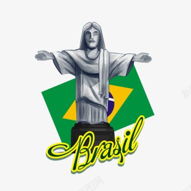 巴西标志名胜古迹建筑巴西标图标图标