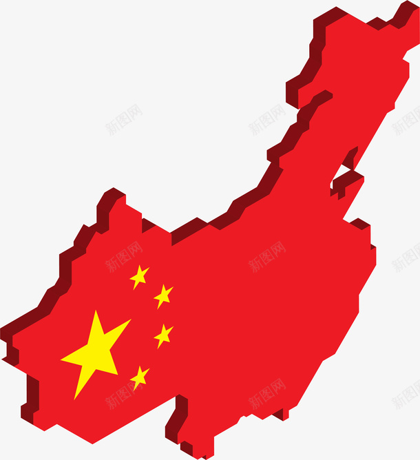 卡通立体中国风地图png免抠素材_88icon https://88icon.com 中国风 卡通 地图 小物件 矢量图案 红色