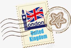 邮票伦敦矢量图素材