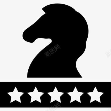 摇马国际象棋的马与五星图标图标