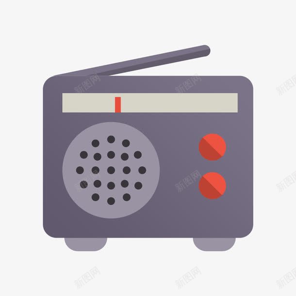 新型收音机png免抠素材_88icon https://88icon.com 听广播 收音机天线 紫色收音机 调频收音机