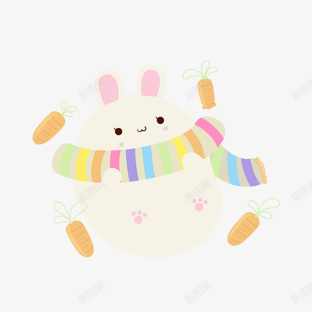 卡通白色小兔子png免抠素材_88icon https://88icon.com 卡通动物 卡通小兔子 白色小兔子 背景装饰
