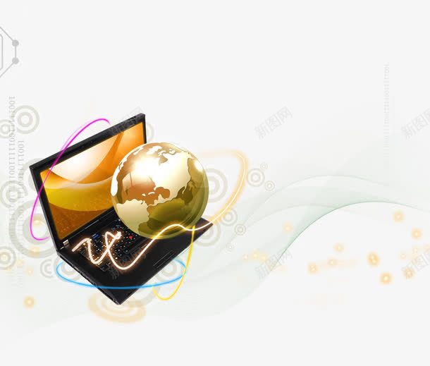 科技感地球电脑png免抠素材_88icon https://88icon.com 地球 电脑 科技感