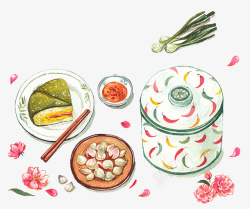 手绘大蒜花朵素材