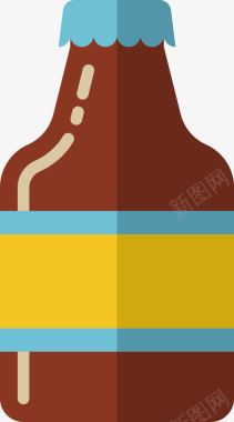 苏打水瓶酱油吃饭扁平图标图标