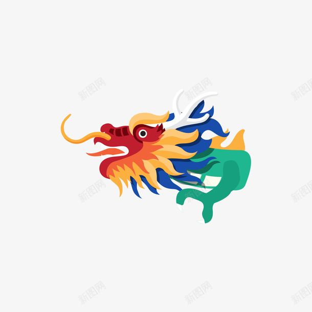 彩色的中国龙矢量图ai免抠素材_88icon https://88icon.com 中国 彩色 手绘 龙 矢量图