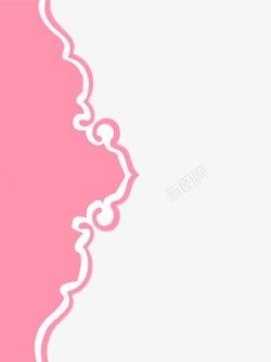 粉色花纹边框装饰素材