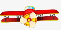 卡通红色动画小飞机素材