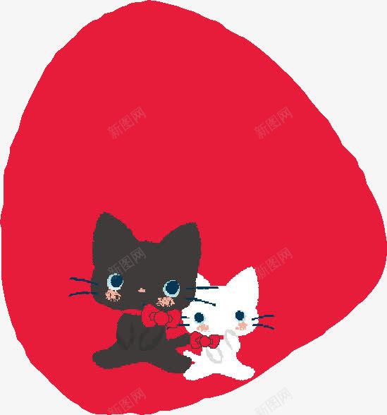 黑猫和白猫png免抠素材_88icon https://88icon.com 动物 动画 卡通 简笔画 角色