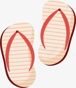 粉红条纹夏天拖鞋矢量图素材