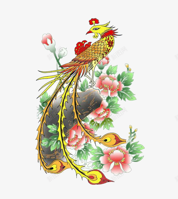 金色的凤凰png免抠素材_88icon https://88icon.com 凤凰 图案 插画 花纹 金凤凰