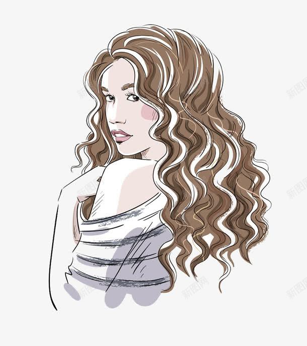 时尚卷发女孩png免抠素材_88icon https://88icon.com 卷发美女 女性插图 时尚美女插画