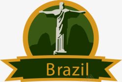 巴西旅行标签素材