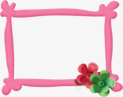 粉色花朵创意相框素材