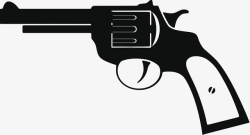 黑色危险武器手枪卡通手绘素材