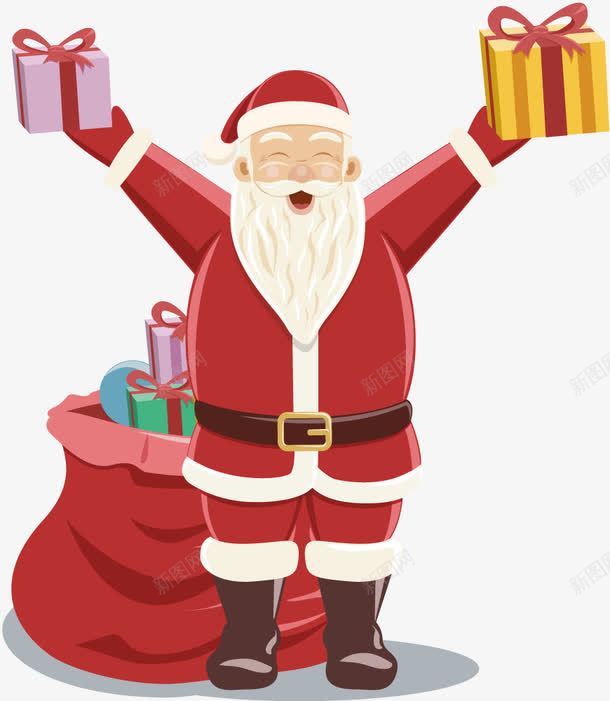 圣诞老人送礼物png免抠素材_88icon https://88icon.com 圣诞老人素材 圣诞节素材