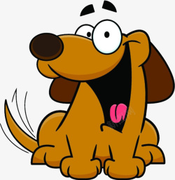 大眼的狗卡通高兴的黄色狗狗高清图片