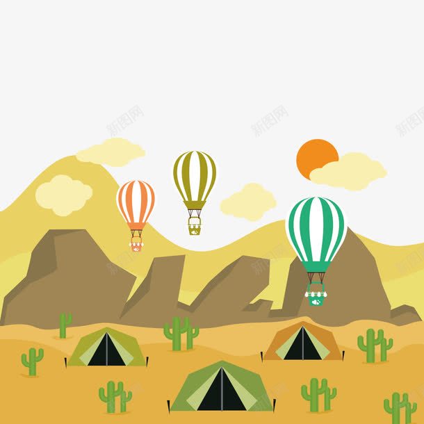 帐篷和热气球png免抠素材_88icon https://88icon.com png素材 帐篷 热气球