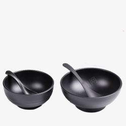两个带勺子的碗素材