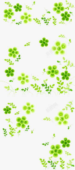 绿色树叶手绘花纹装饰矢量图素材