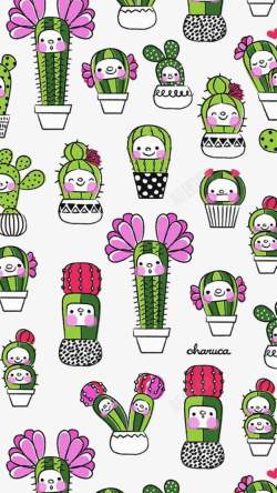 卡通仙人掌背景素材