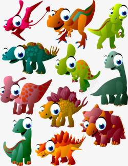 卡通恐龙矢量图素材