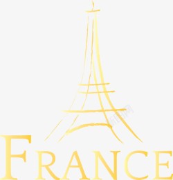 手绘法国埃菲尔铁塔素材