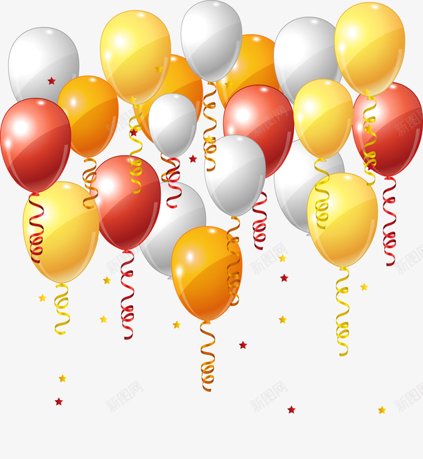 彩色漂浮气球png免抠素材_88icon https://88icon.com 免抠PNG 彩色 星星 气球 漂浮 装饰图案