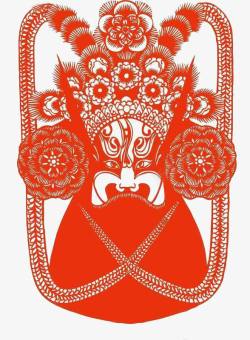 中国风传统艺术京剧脸谱剪纸素材