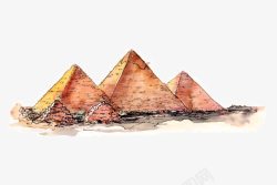 卡通手绘埃及金字塔素材