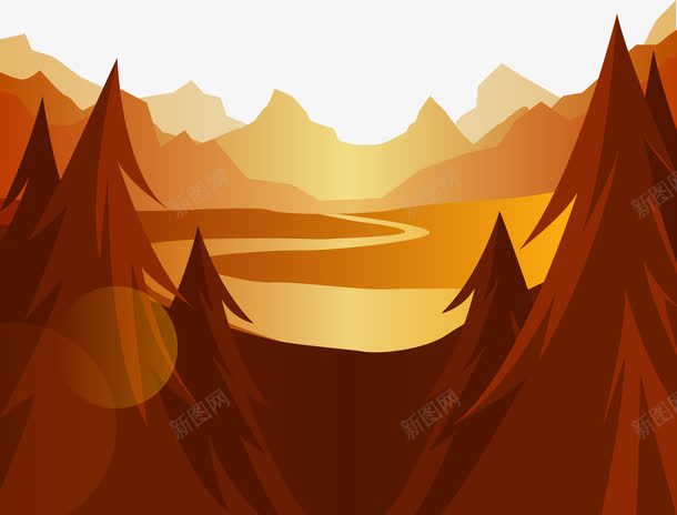 山林风景png免抠素材_88icon https://88icon.com 山林 深山 高山 黄昏