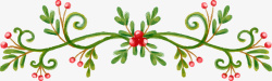 圣诞节绿色飘带装饰矢量图素材