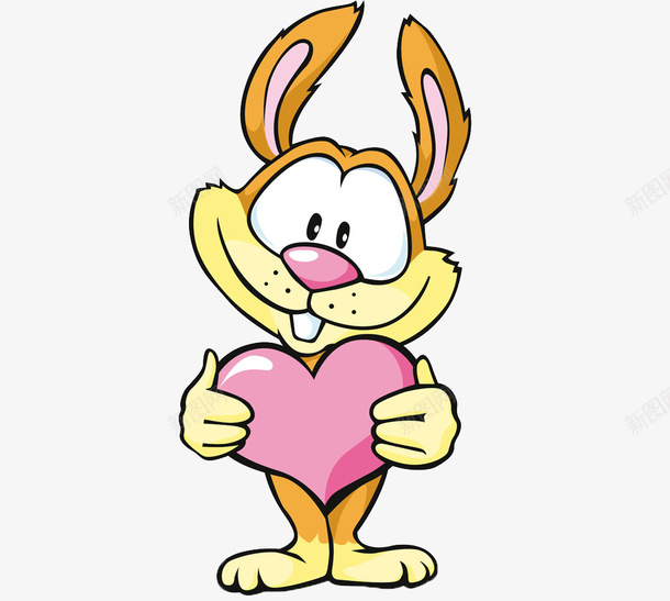 拿着爱心的卡通手绘兔子png免抠素材_88icon https://88icon.com 兔子 卡通 手绘 爱心