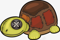 毛绒玩具乌龟矢量图素材