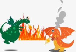 两只喷火龙素材
