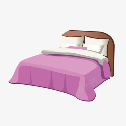 粉色质感大床双人床矢量图素材