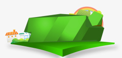 绿色扁平几何图案素材